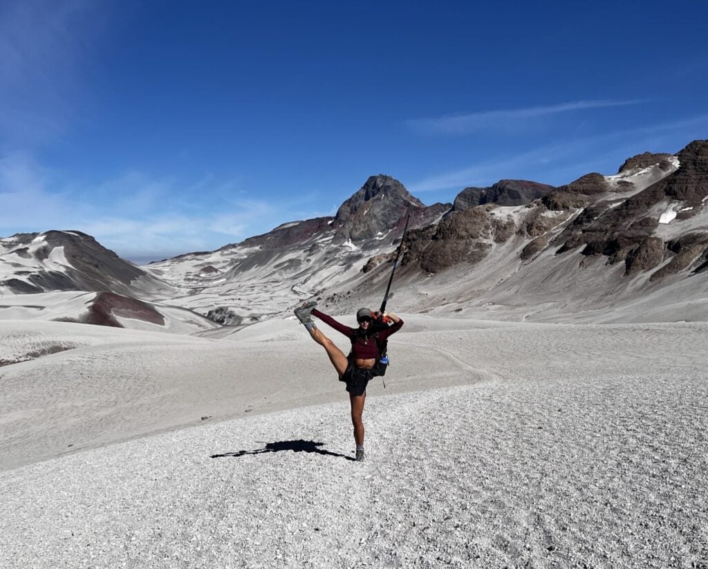Voyage de randonnée en Patagonie. Pause Yoga.